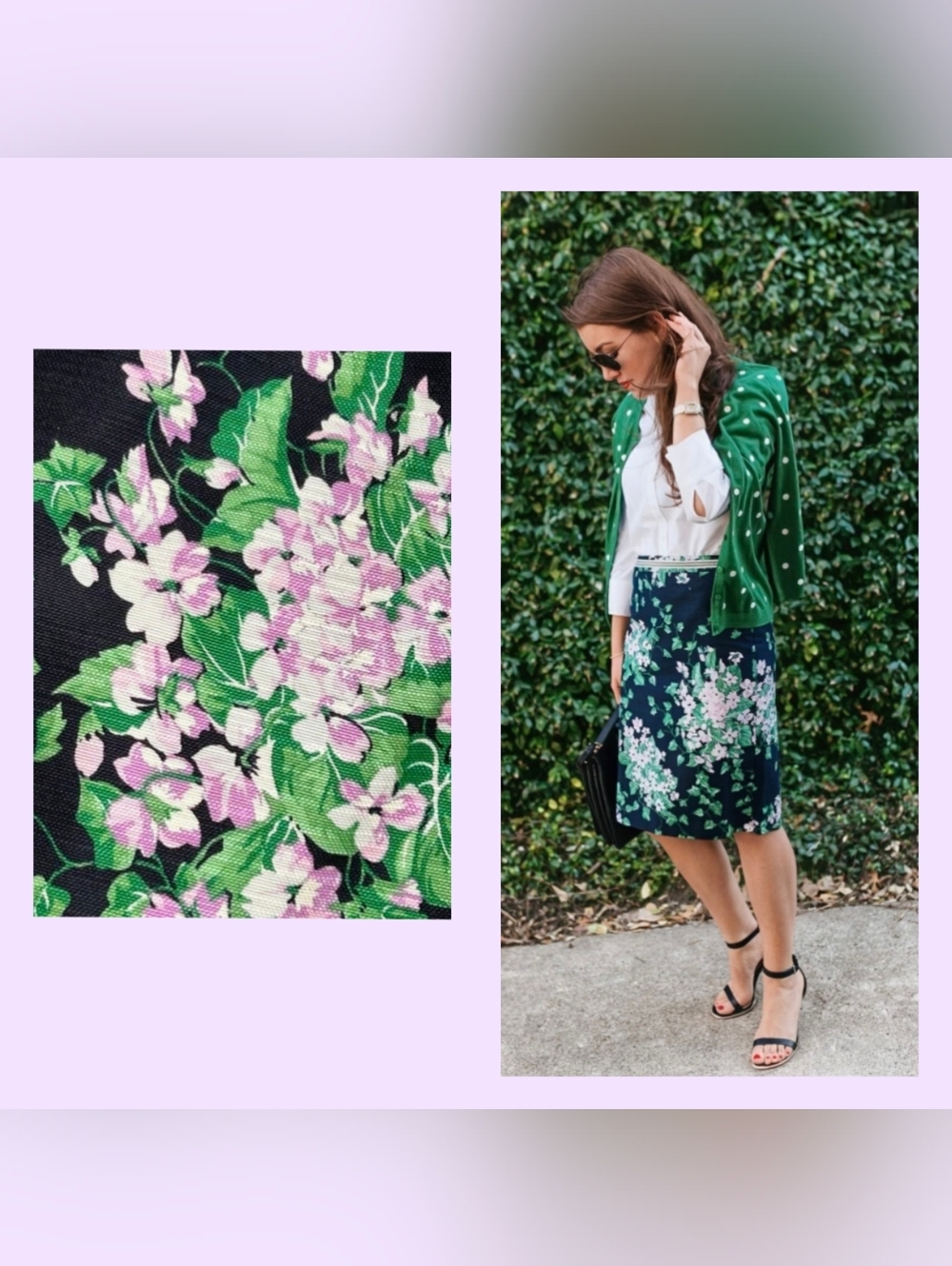 🌸Summery Floral Navy Pencil Skirt